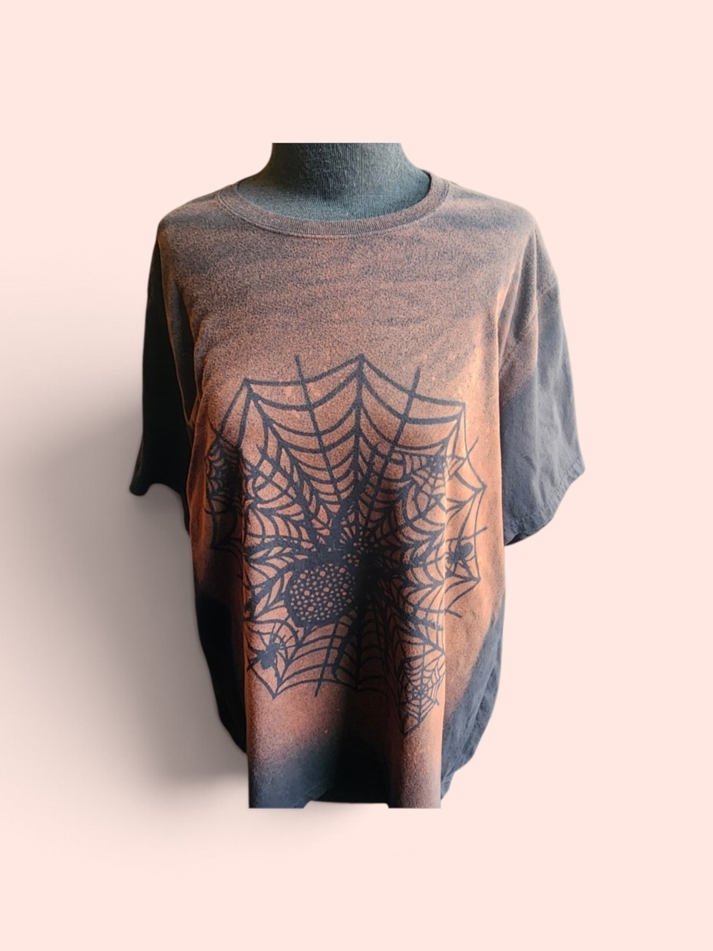 Black Bleach Spider Web Tee